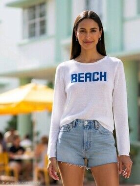 'BEACH' Coastal Crew Sweater